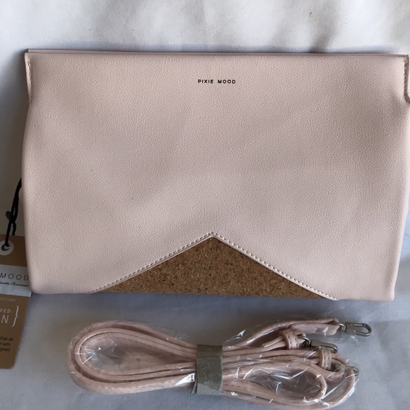 Pixie Mood NWT blush pink and cork vegan bag - Picture 2 of 11